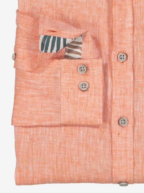 emilio adani Herren Langarm-Hemd uni Orange 36854