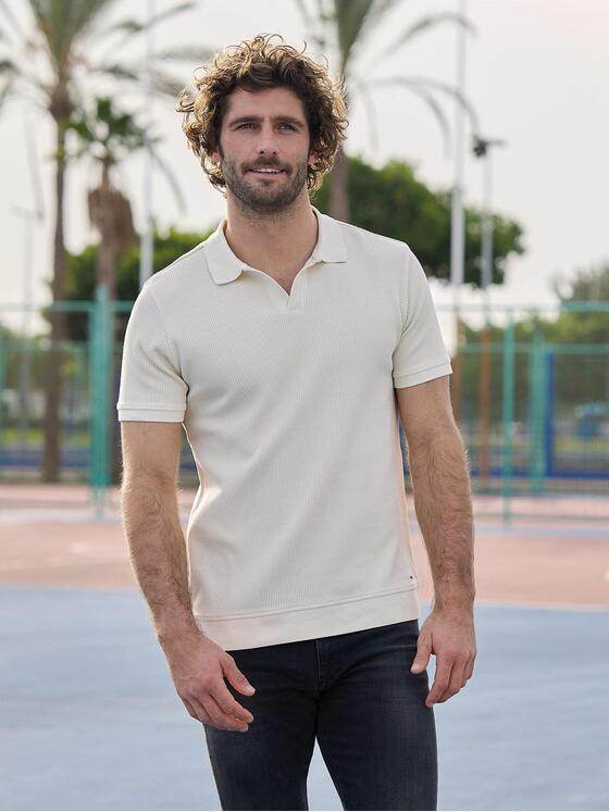 emilio adani Herren Polo-Shirt uni Beige 38319