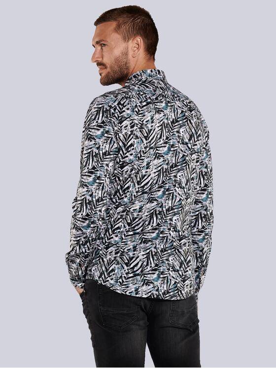 emilio adani Herren Langarm-Hemd slim fit Grün 35577