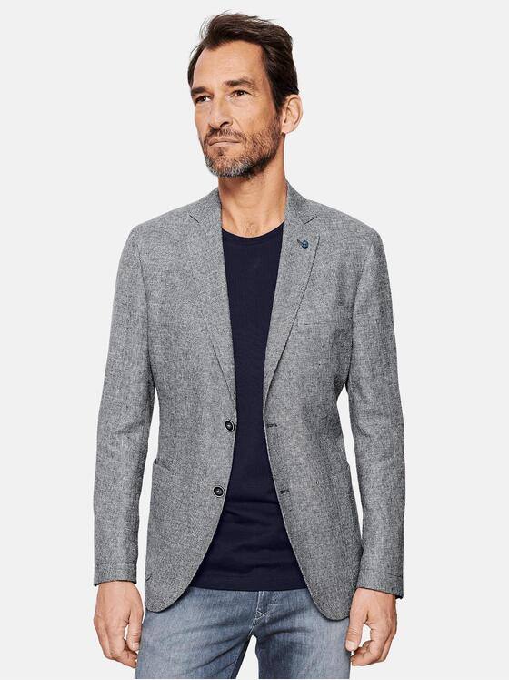 ENGBERS GERMANY Herren Sportives Sakko aus Leinenmix Silbergrau 29666