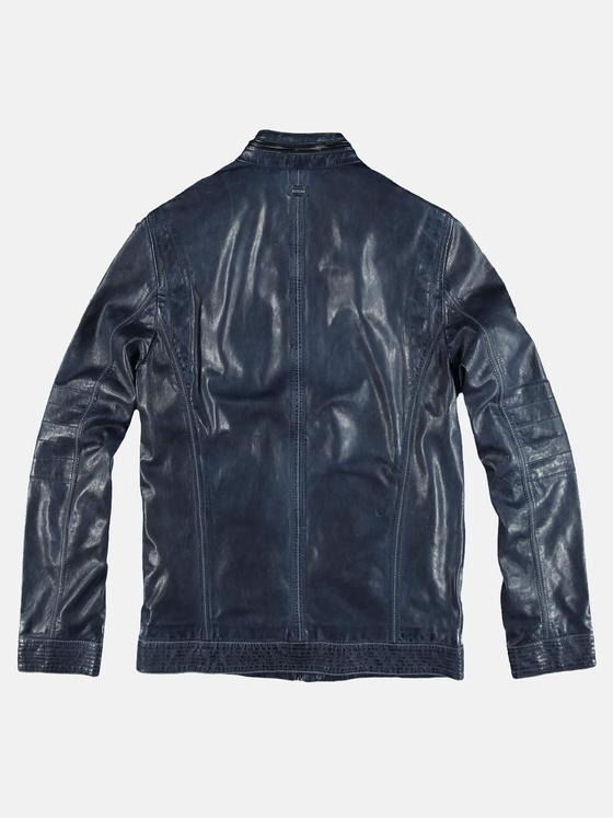 engbers Herren Rustikale Lederjacke Saphirblau 29063