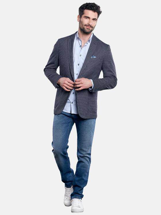 engbers Herren Elastisches Freizeit-Sakko Blau 31506