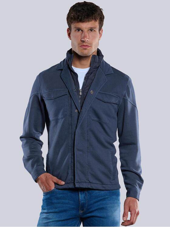 engbers Herren Sweatjacke mit Nylon-Einsatz Saphirblau 33397