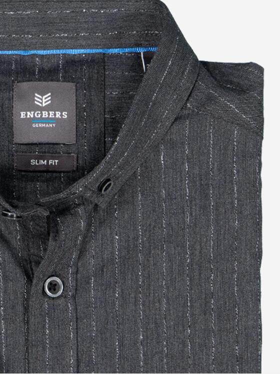 ENGBERS GERMANY Herren Langarm-Hemd slim fit Grau 37874
