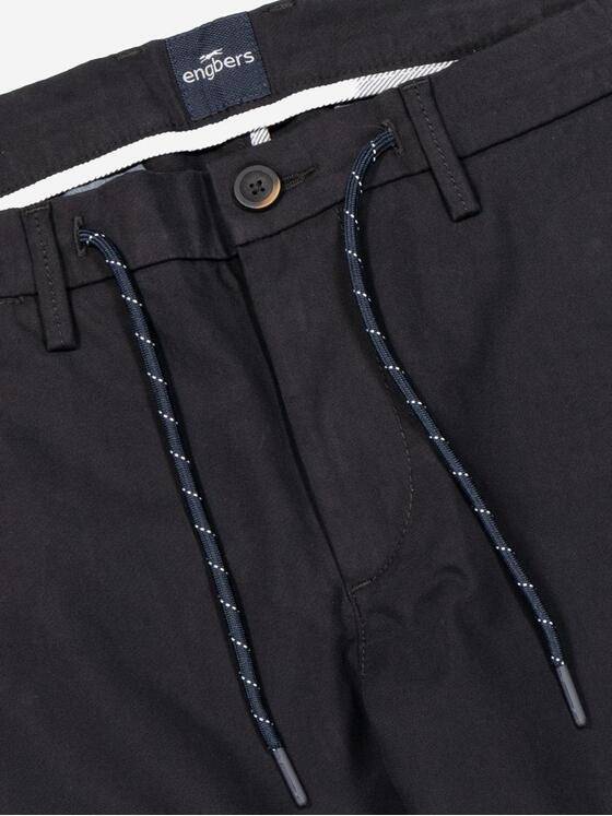 engbers Herren Chino mit Tunnelzug Schwarz 38114