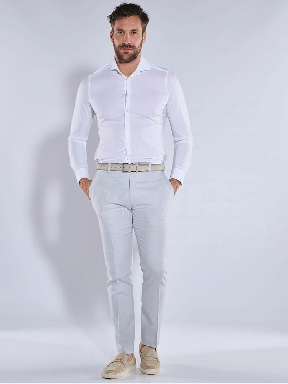 emilio adani Herren Anzug-Hose mit Leinenanteil Blau 36546