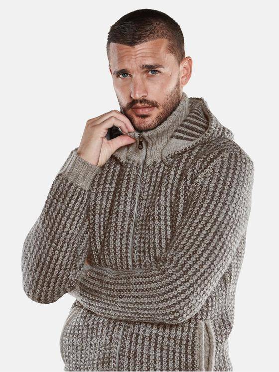 emilio adani Herren Strickjacke strukturiert Beige 33826