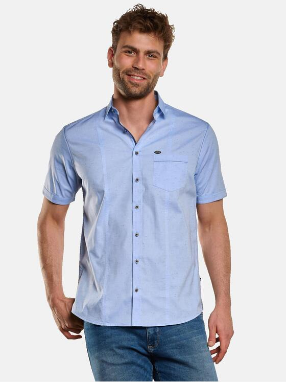 engbers Herren Kurzarm-Hemd gemustert Hellblau 33255