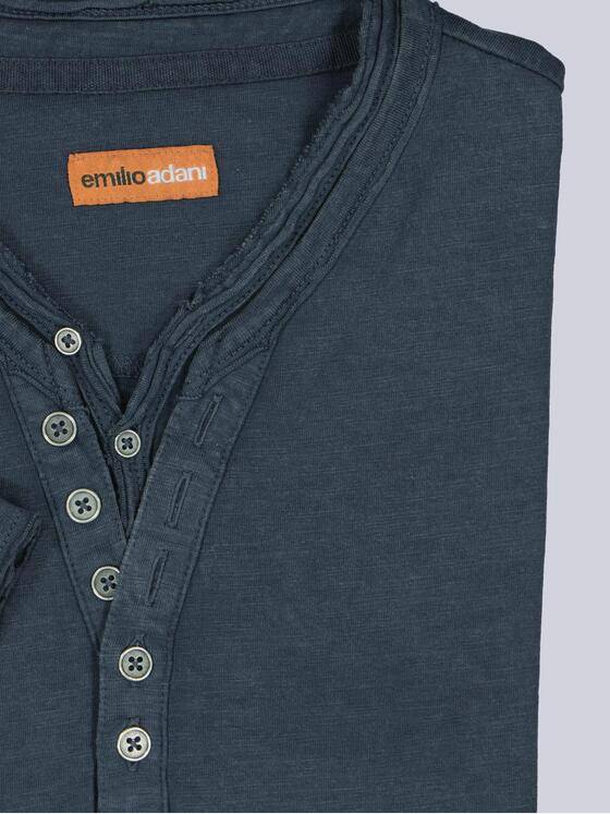 emilio adani Herren Henley T-Shirt Saphirblau 40764