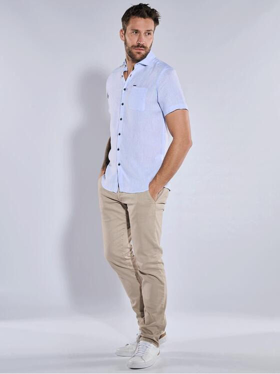 emilio adani Herren Kurzarm-Hemd uni Blau 36678
