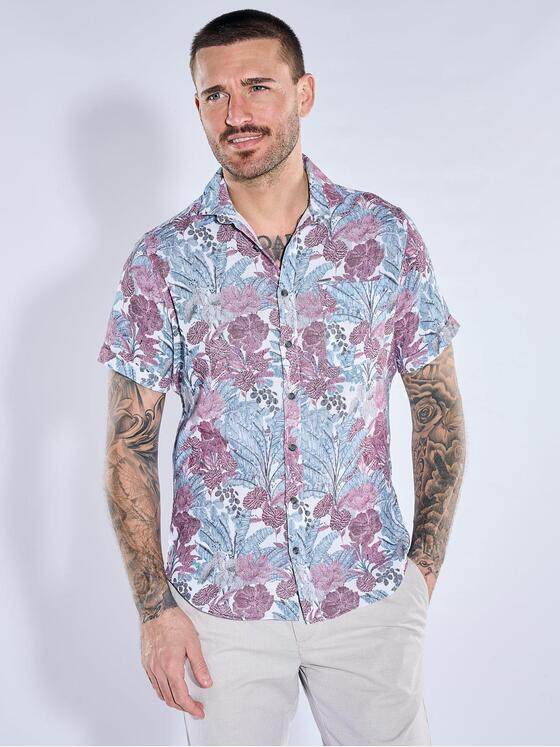 emilio adani Herren Hemd kurzarm Rosa 40701