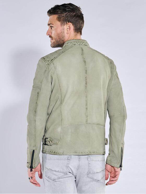 emilio adani Herren Lederjacke aus Nubukleder Grün 38417