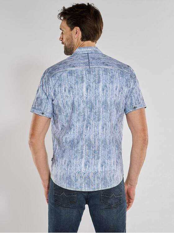 engbers Herren Kurzarm-Hemd gestreift Blau 36859