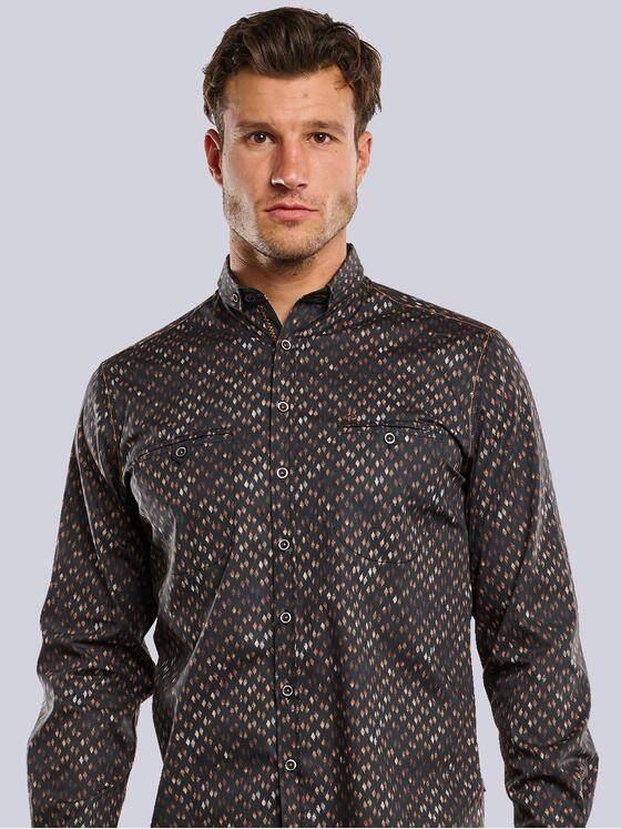 engbers Herren Langarm-Hemd kariert Rostorange 33819