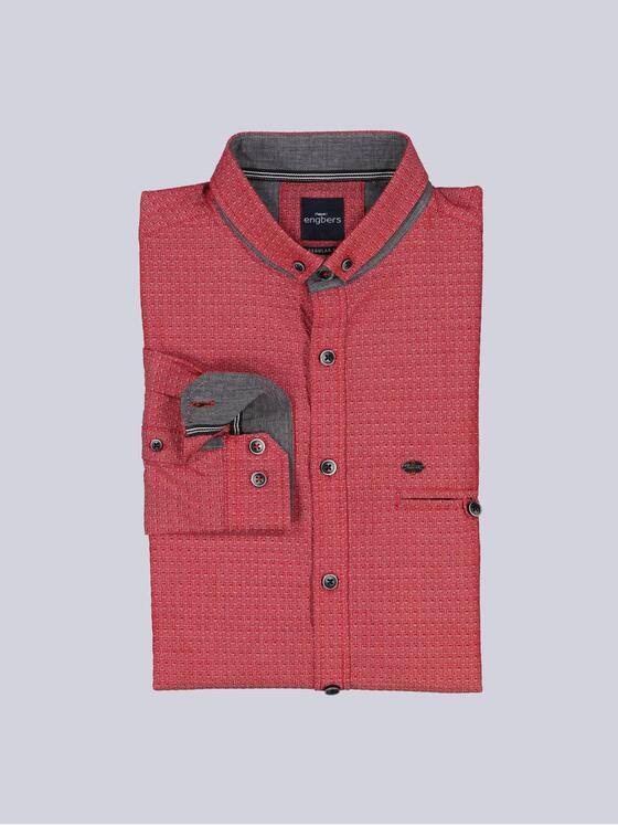 engbers Herren Langarm-Hemd strukturiert Feuerrot 39433
