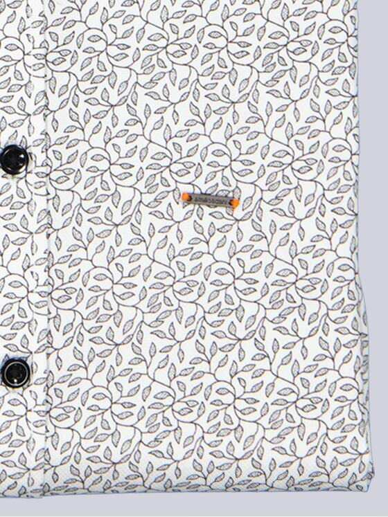 emilio adani Herren Langarm-Hemd strukturiert Reinweiss 39159