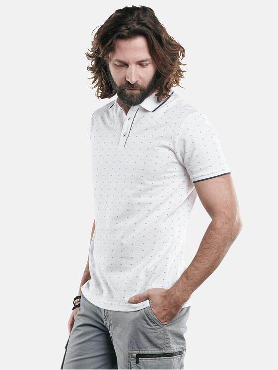 emilio adani Herren Poloshirt mit Minimalprint und Kontrast-Details Weiß 29640