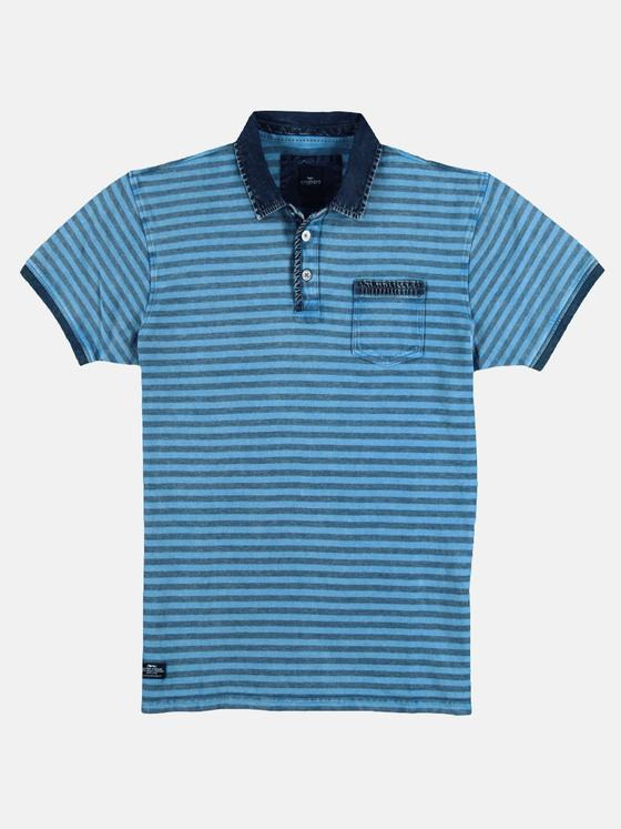 engbers Herren Poloshirt mit Jeanskragen Tuerkis 29213