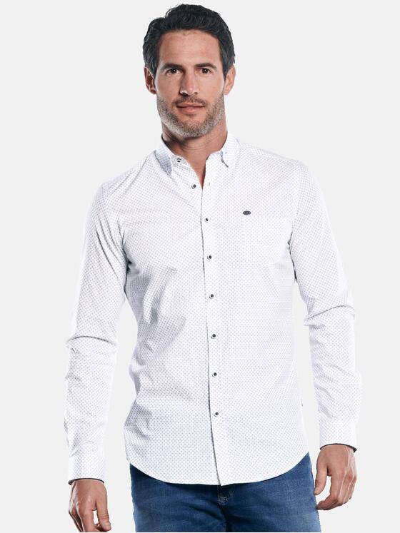 engbers Herren Comfort Stretch Hemd mit Print Saphirblau 30662