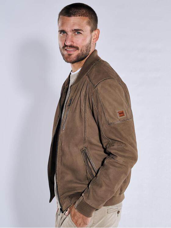 emilio adani Herren Lederjacke regular Braun 37169