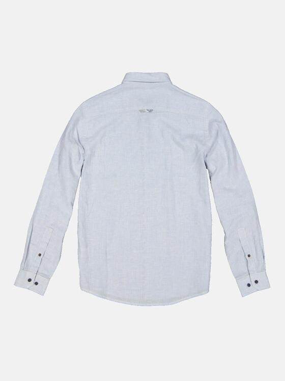 emilio adani Herren Langarm-Hemd mit Leinenanteil Blau 34247