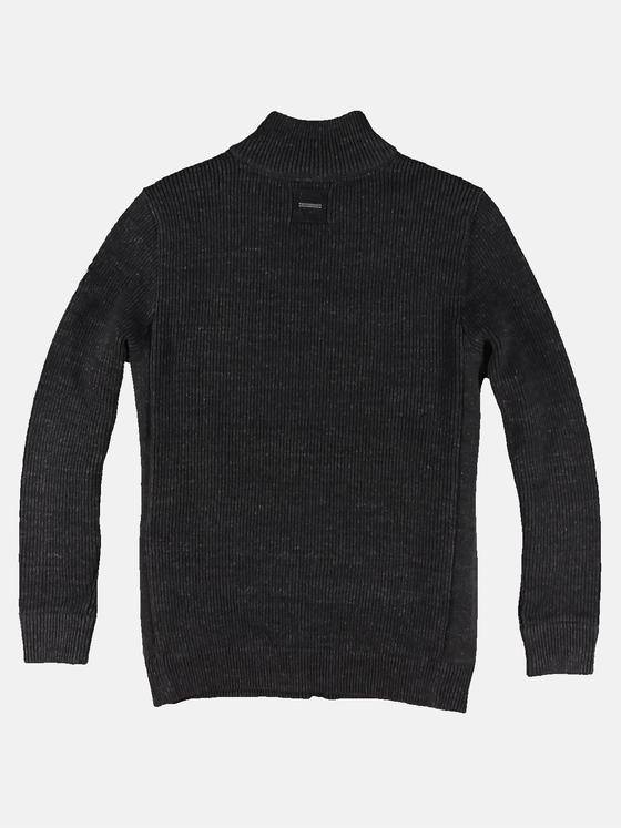 engbers Herren Sportliche Materialmix-Strickjacke Schwarz 30474