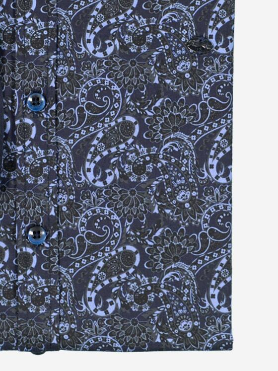 engbers Herren Langarm-Hemd gemustert Saphirblau 37872