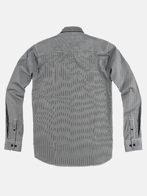 engbers Herren Streifenhemd Vollzwirn Schwarz 28961