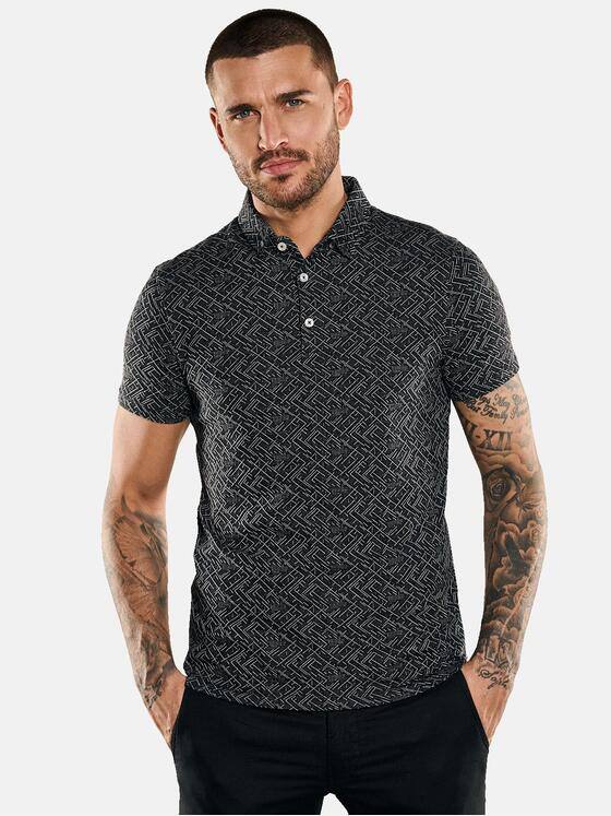 emilio adani Herren Polo-Shirt strukturiert Schwarz 33276