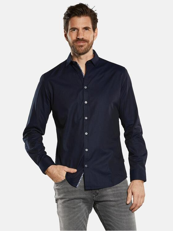 engbers Herren Langarm-Hemd "My Favorite" Blau 34368