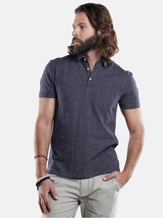 emilio adani Herren Poloshirt mit Jacquard-Struktur Blau 29886
