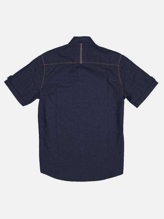 engbers Herren Kurzarm-Hemd mit sportiven Details Saphirblau 33444