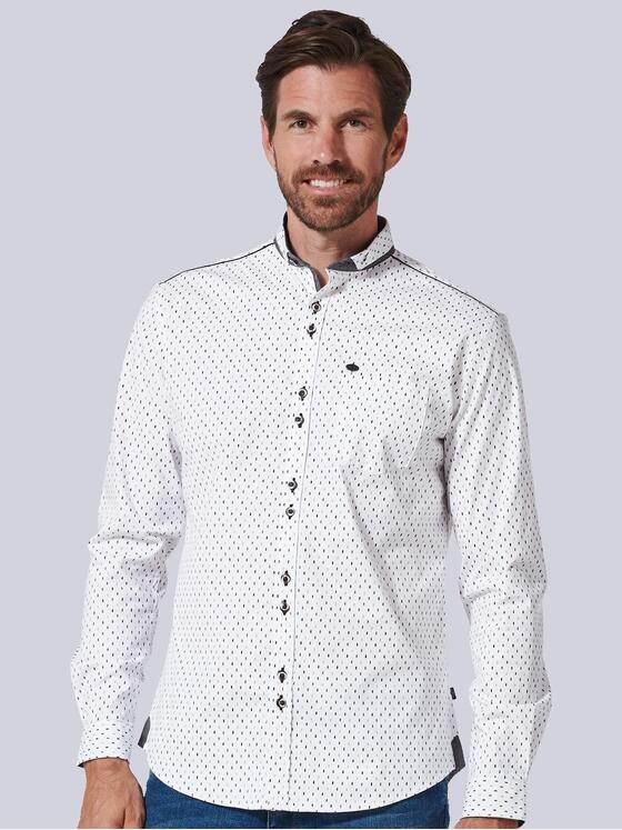 engbers Herren Langarm-Hemd gemustert Beige 35330