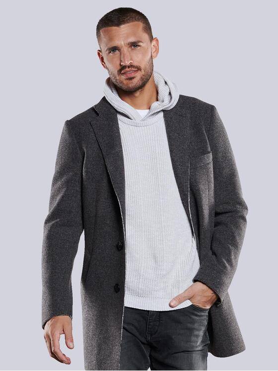 emilio adani Herren Mantel slim fit Grau 33574