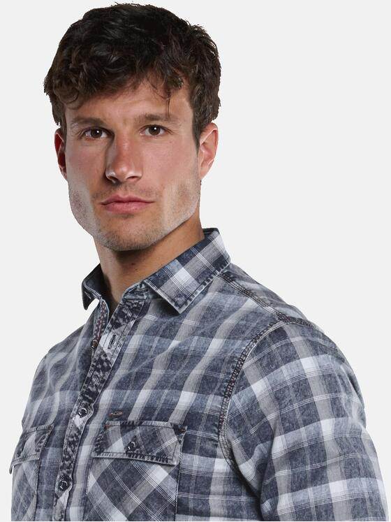 engbers Herren Langarm-Hemd kariert Indigoblau 33468