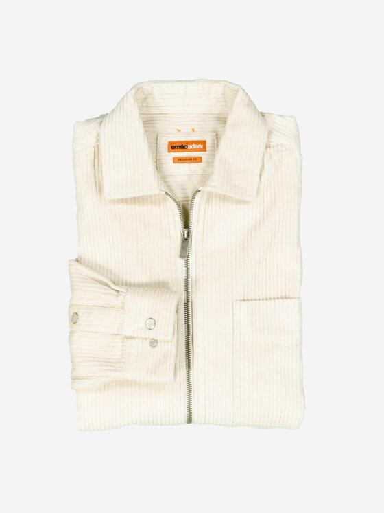 emilio adani Herren Overshirt mit Zipper Beige 37562