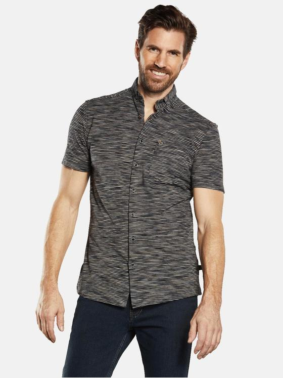 engbers Herren Kurzarm-Hemd gemustert Blau 34674