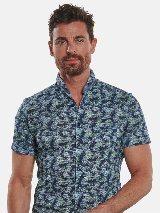 engbers Herren Halbarm-Hemd gemustert Gruen 32664