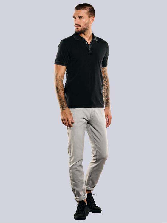 emilio adani Herren Polo-Shirt uni Schwarz 35285