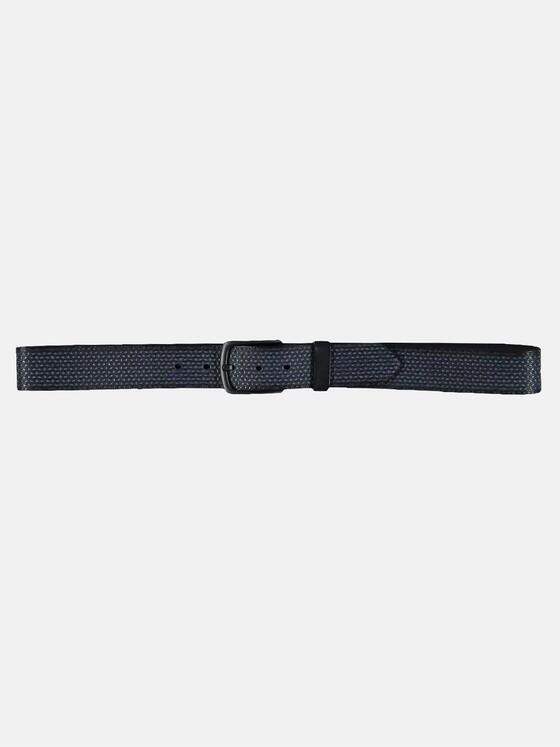 emilio adani Herren Rindsledergürtel mit hochwertiger Metallschließe Blau 29555