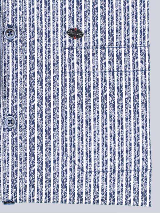 engbers Herren Langarm-Hemd gestreift Marineblau 39124