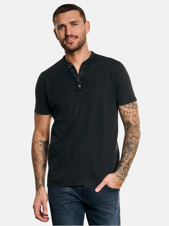 emilio adani Herren Henley-Shirt Grau 33022