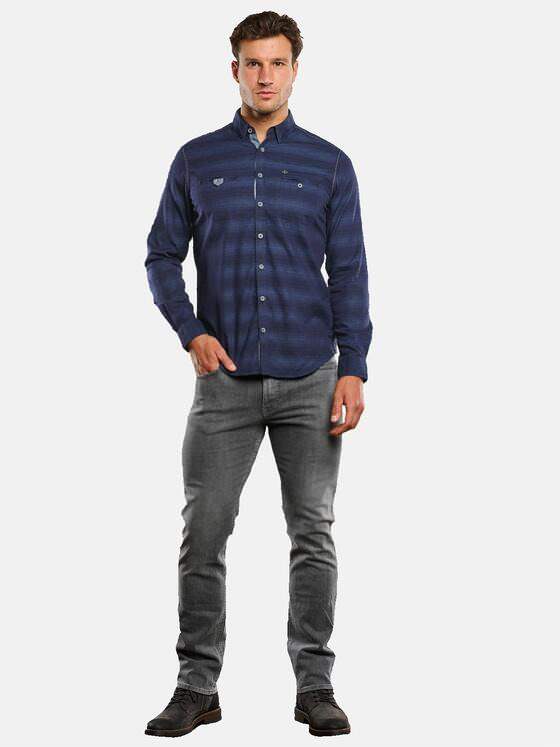 engbers Herren Hemd gemustert Saphirblau 34030