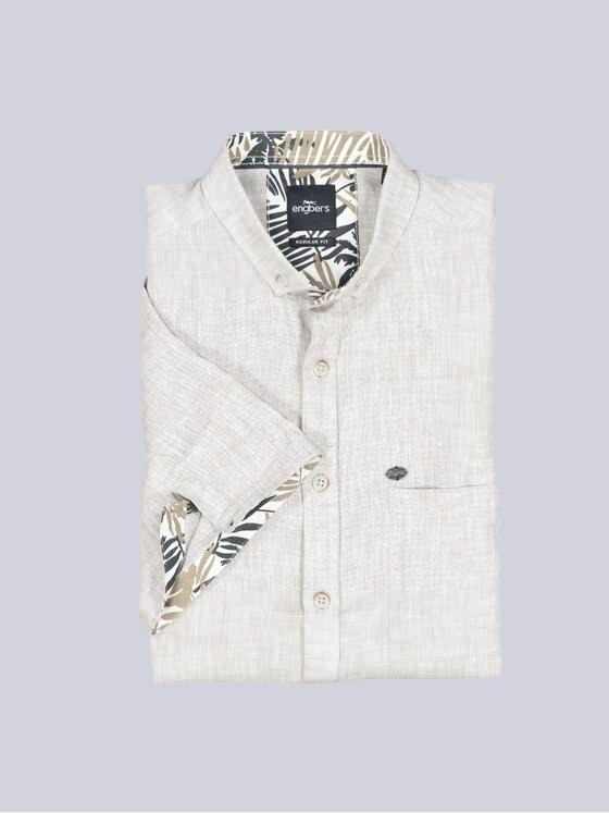 engbers Herren Kurzarm-Hemd aus Leinen Sand 38200