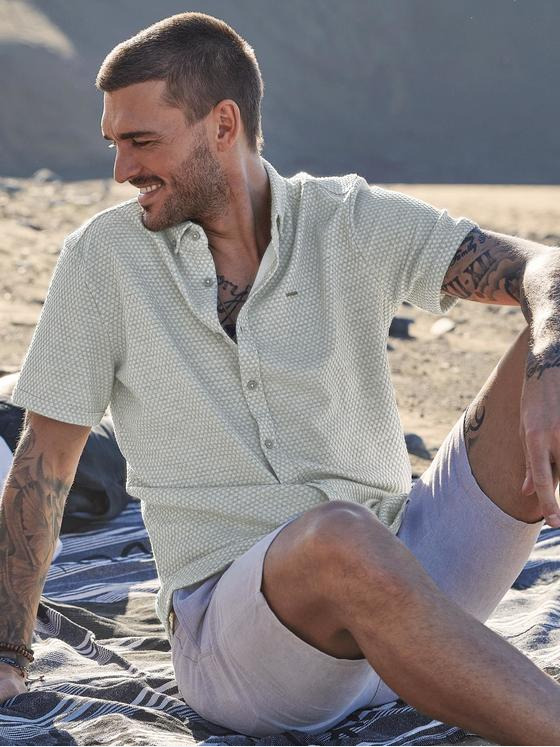 emilio adani Herren Kurzarm-Hemd slim fit Grau 35115