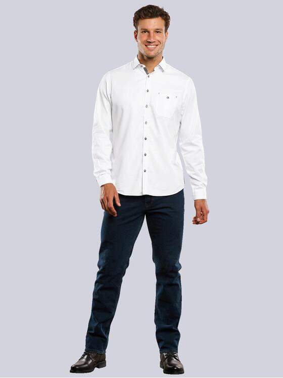 engbers Herren Langarm-Hemd mit Galonstreifen Reinweiss 33467