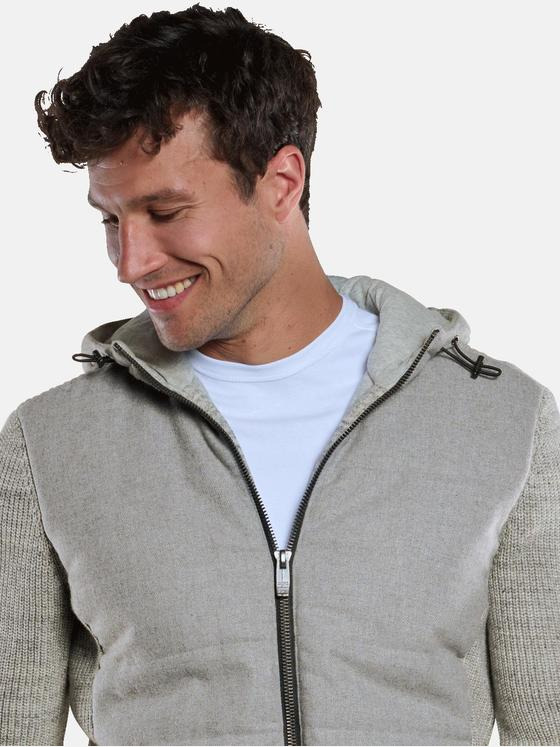 engbers Herren Strickjacke mit Kapuze Silbergrau 33854
