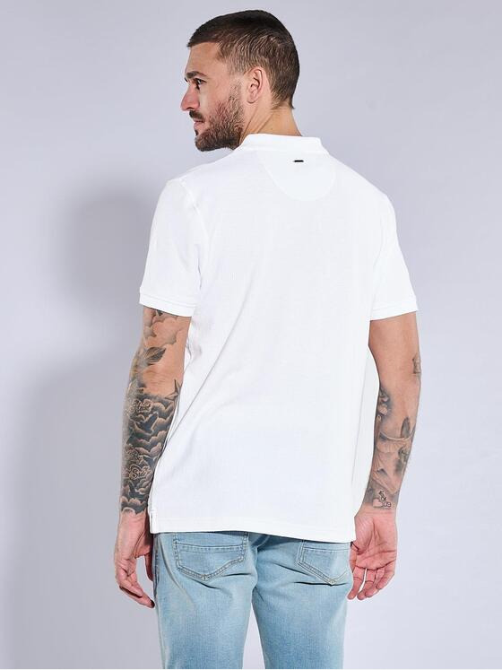 emilio adani Herren Polo-Shirt strukturiert Weiß 36978