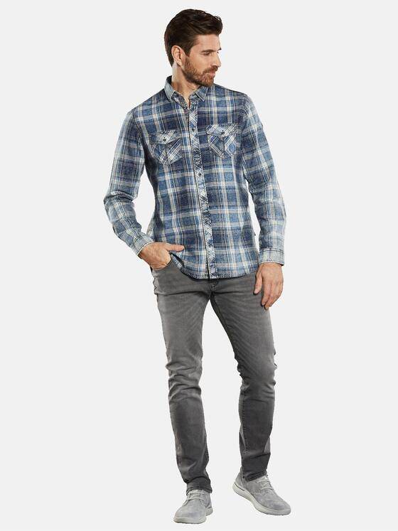 engbers Herren Langarm-Hemd kariert Blau 34352