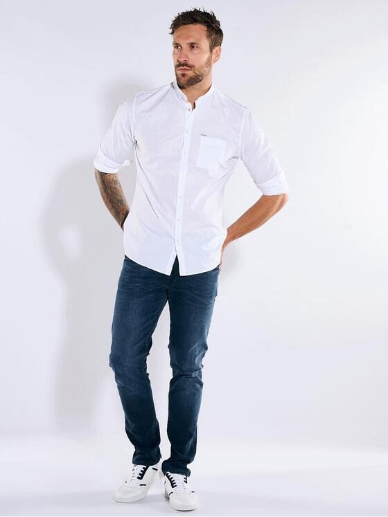 emilio adani Herren Langarm-Hemd strukturiert Weiß 36292